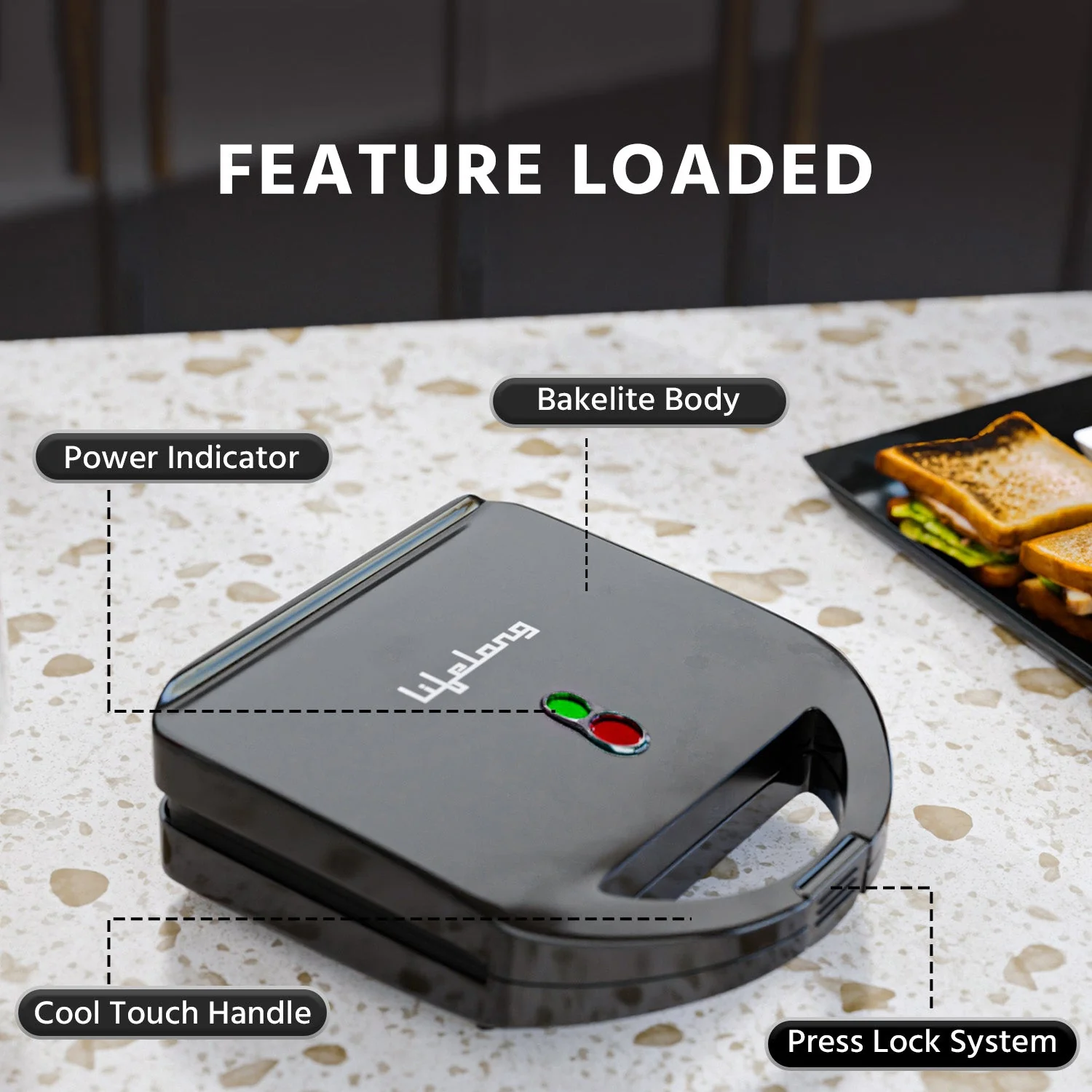 Lifelong Classic Pro 750W Sandwich Griller - 3