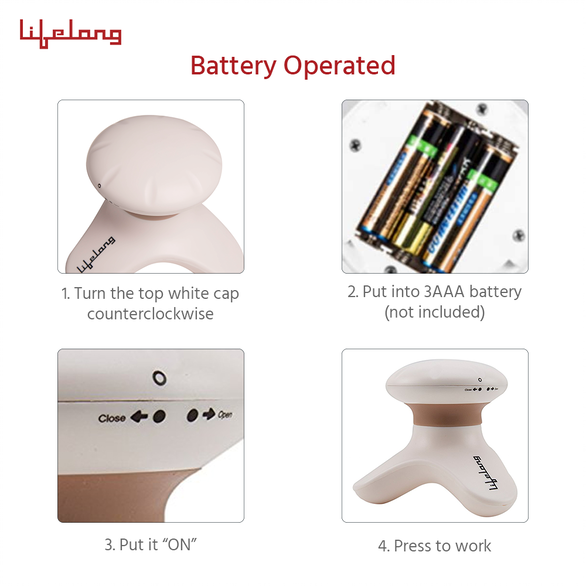 Lifelong Battery Powered Mini Head and Body Massager - 3