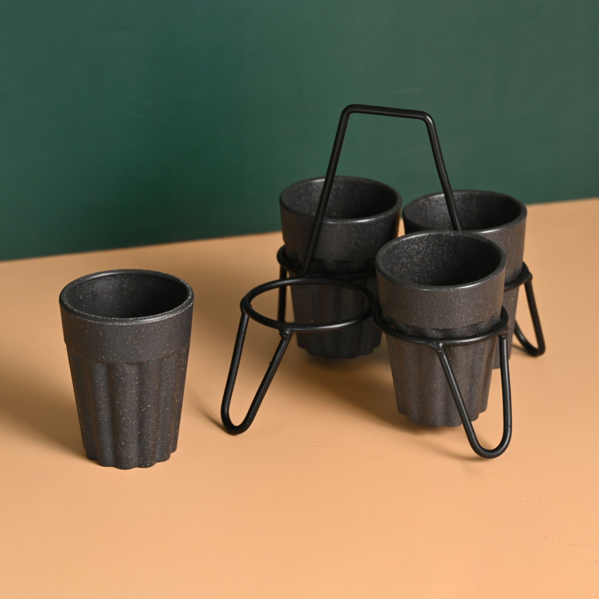 Cutting Chai Cups With Stand 100 ml | Set of 4 - 4