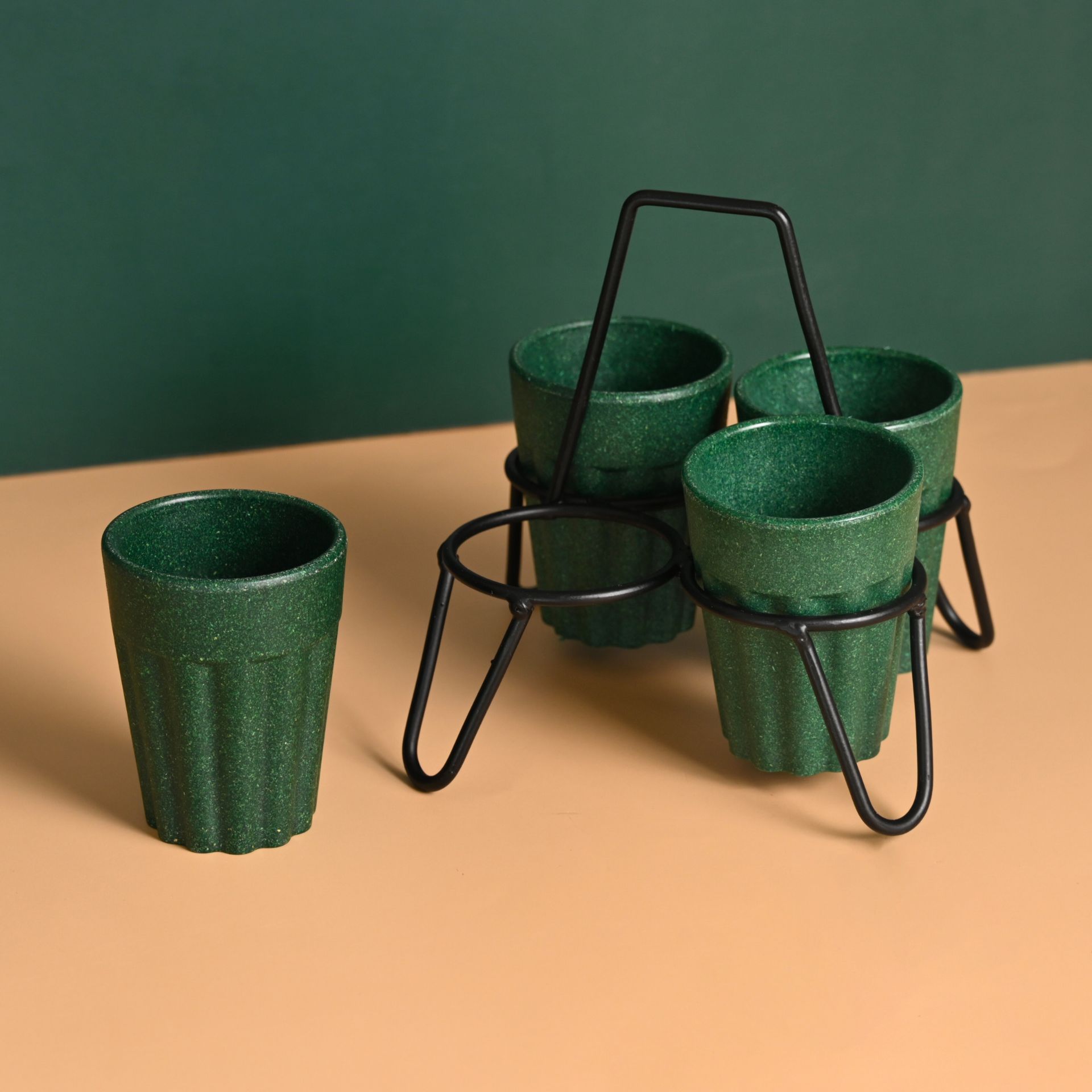 Cutting Chai Cups With Stand 100 ml | Set of 4 - 7