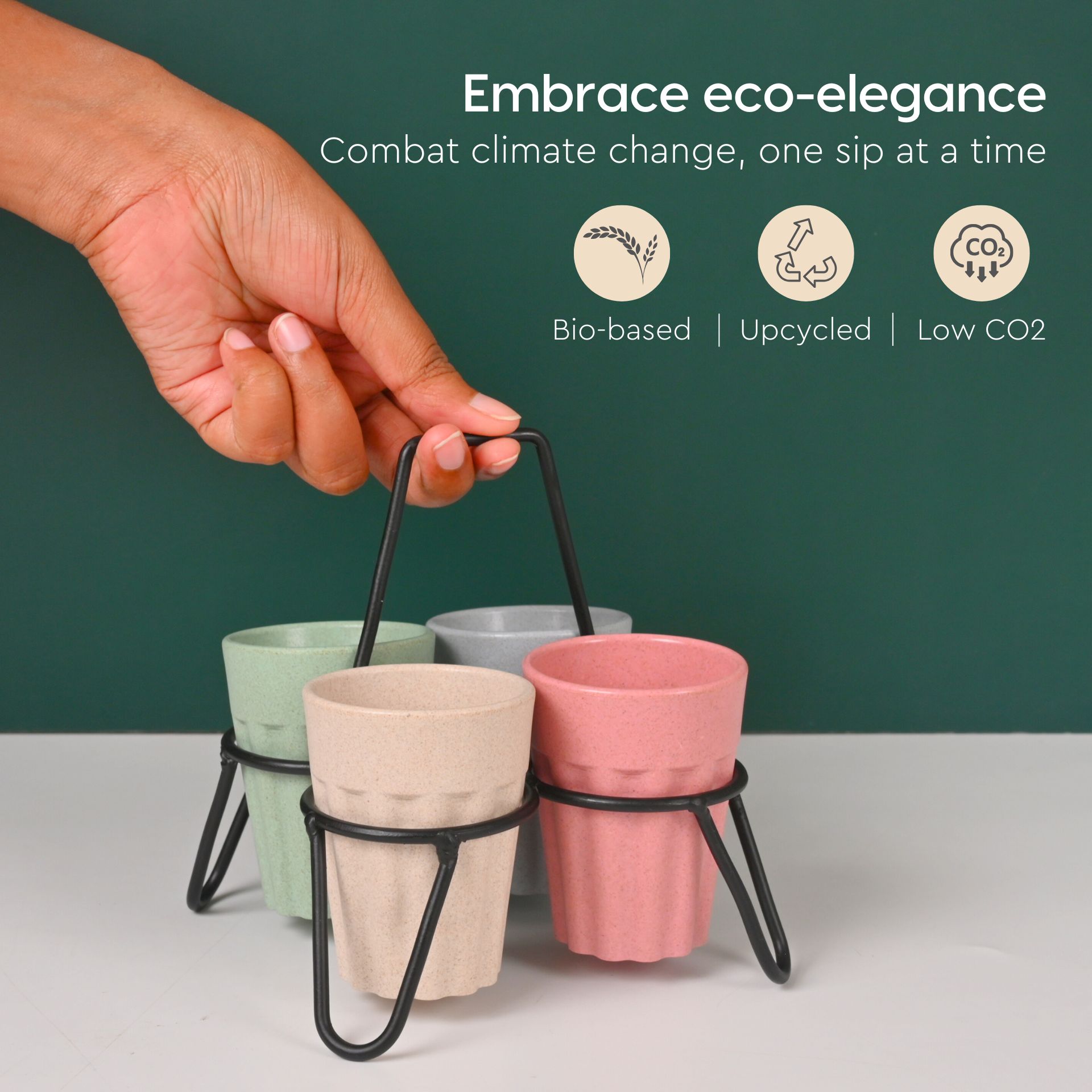 Cutting Chai Cups With Stand 100 ml | Set of 4 - 13