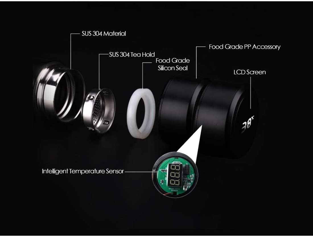 Water Bottle with LED Temperature Display (500ml) - 3