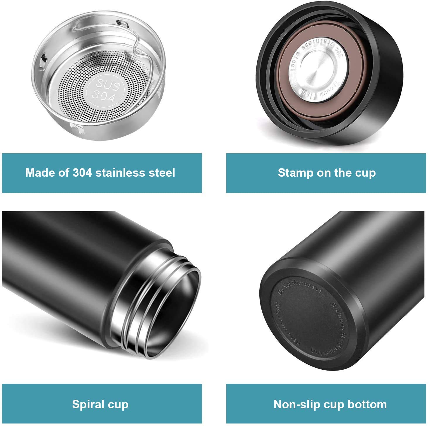 Water Bottle with LED Temperature Display (500ml) - 4