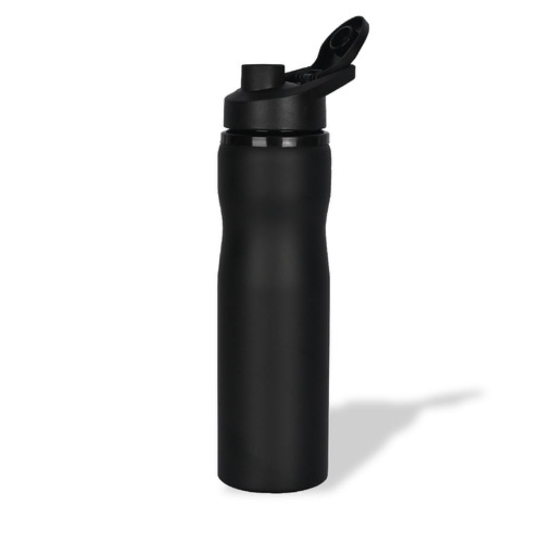 Black Matte Sporty Stainless Steel Bottle (750ml)