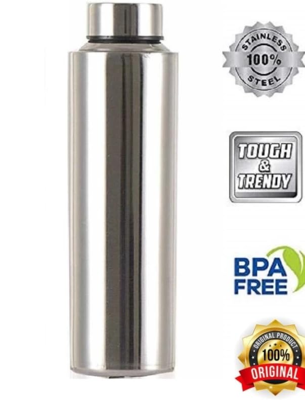 Stainless Steel Chrome Single Wall Water Bottle (1000ml) - 3