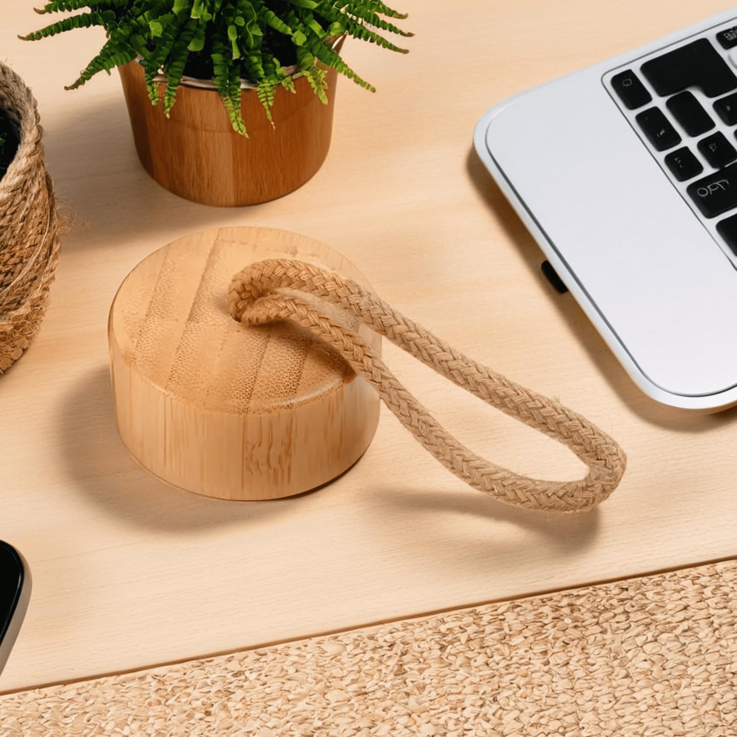 Black Stainless Steel Vacuum Bottle with Eco-Friendly Bamboo Lid (500ml) - 5