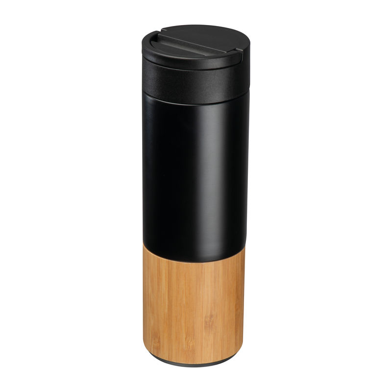 Stainless Steel Insulated Bottle with outer Bamboo Lining (500ml)