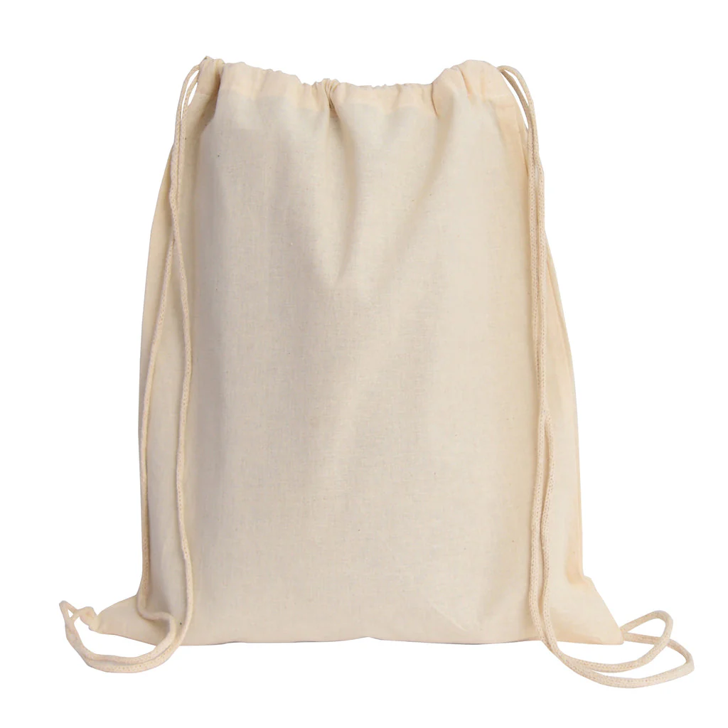 Cotton Canvas Drawstring Bag (14 x 19.7 inches)
