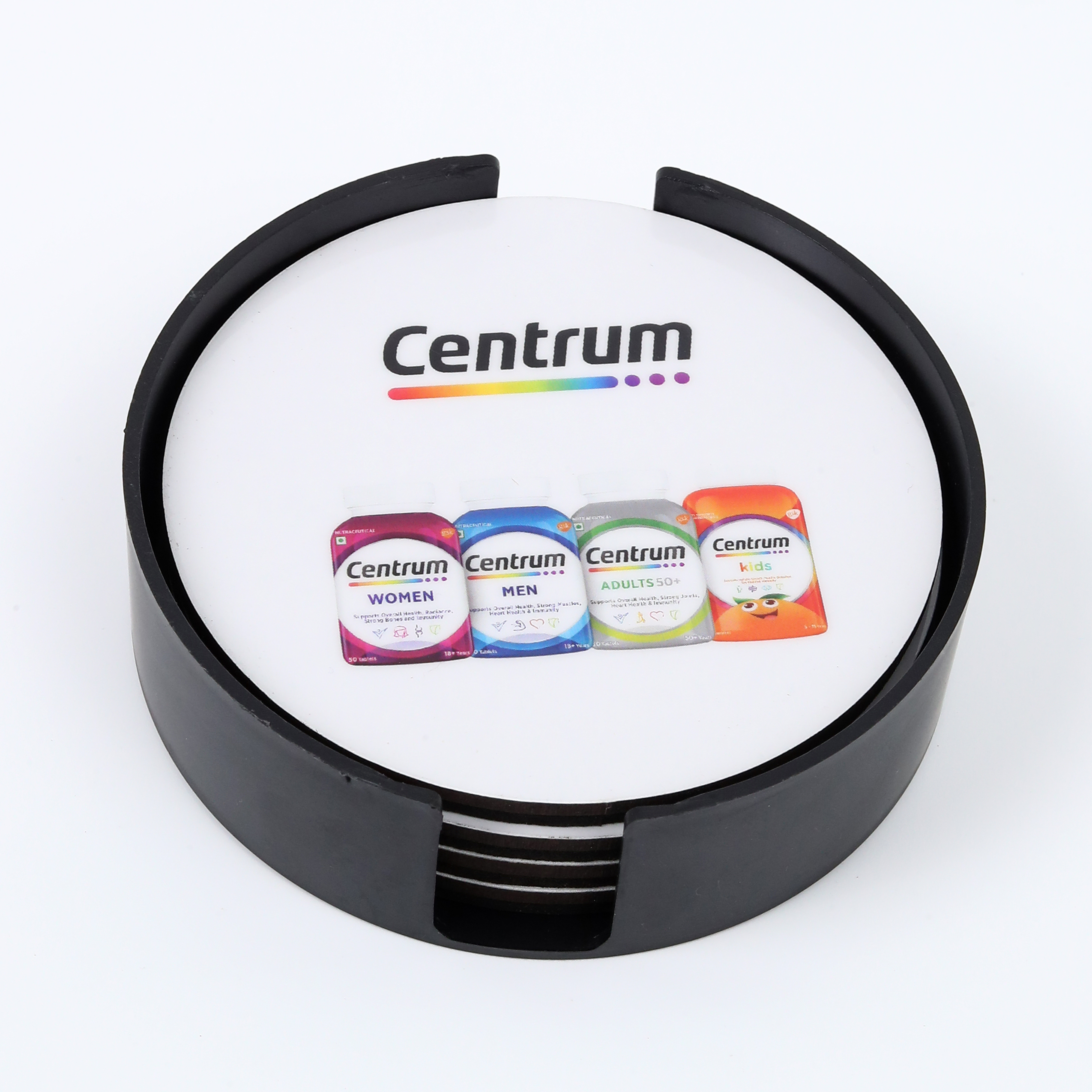 Tea Coaster - 4 Pcs with Holder (Centrum)