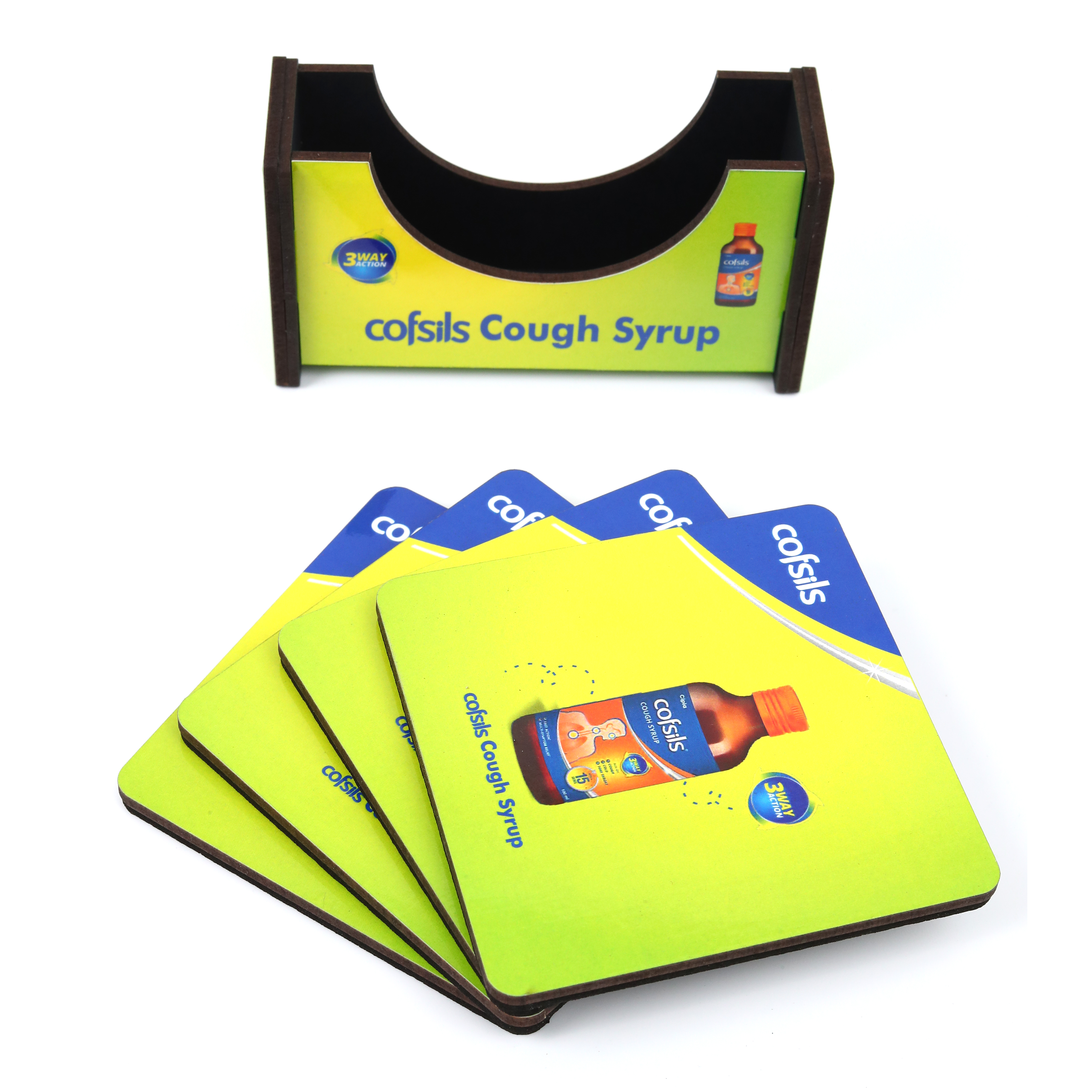 Tea Coaster - 4 Pcs with Holder (Cofsils)