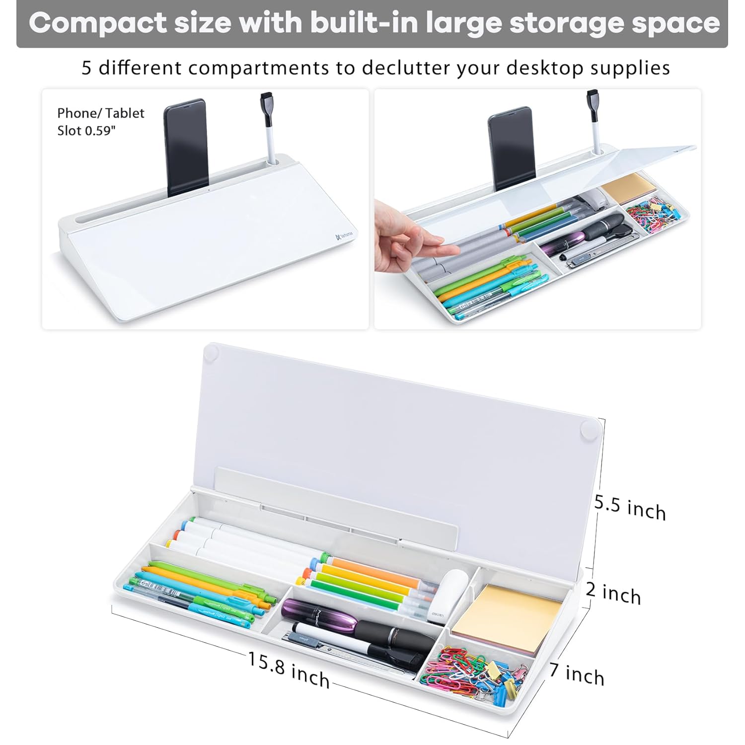 Desk Whiteboard with Storage - 3