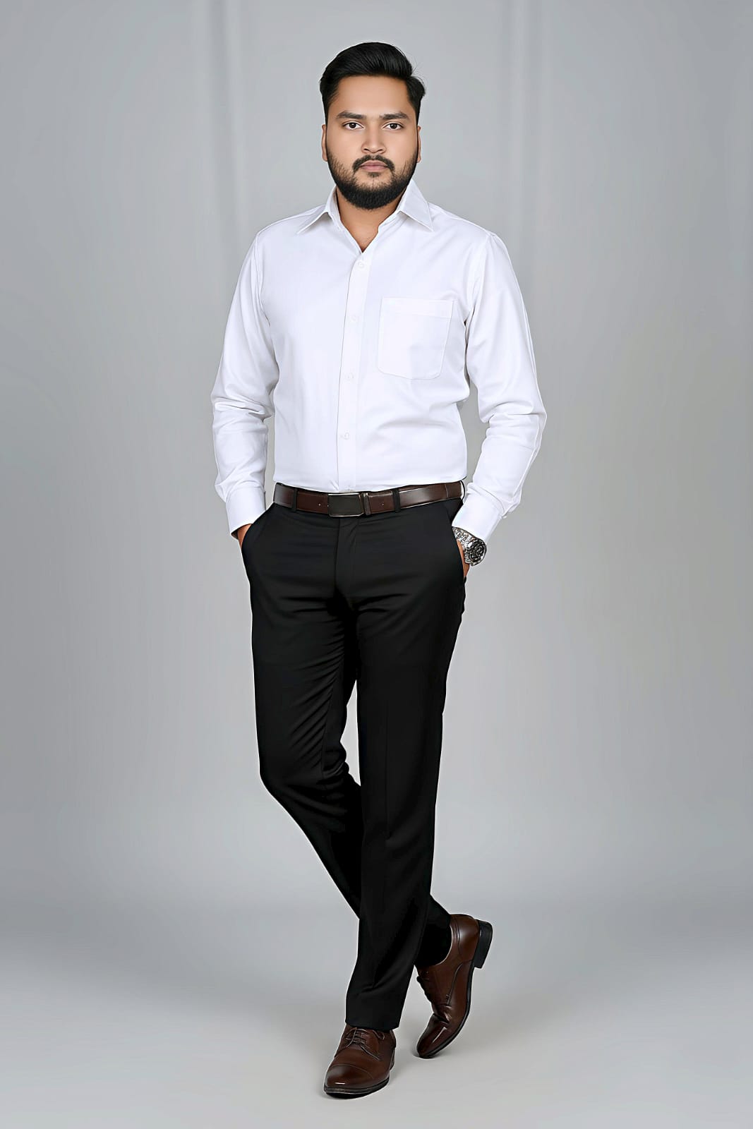 Anti Stain Formal Shirts by Mafatlal (White) - 3