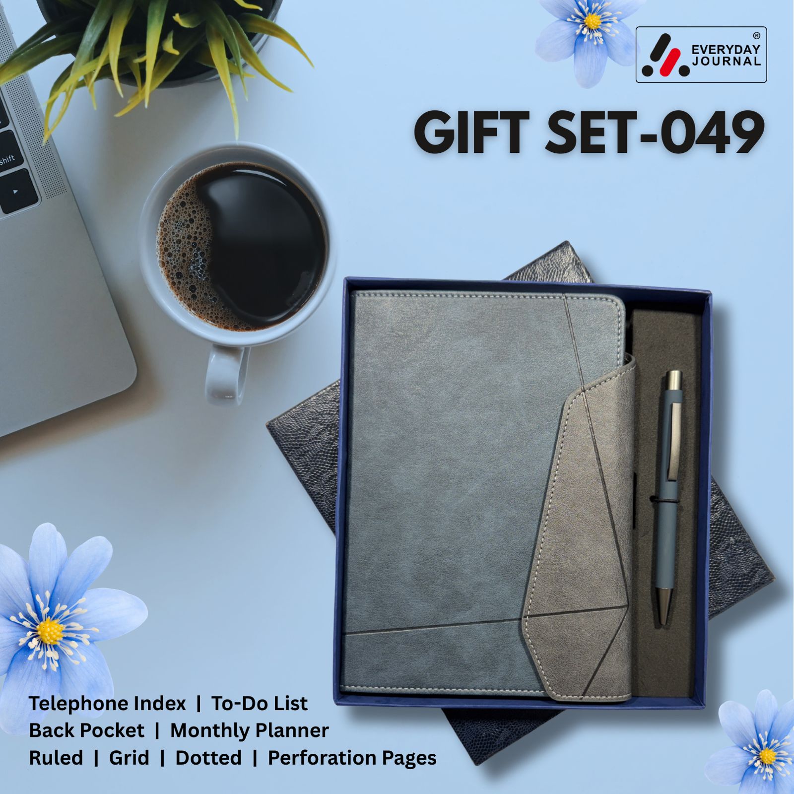 Gift Set 049 : Notebook & Pen (Grey)