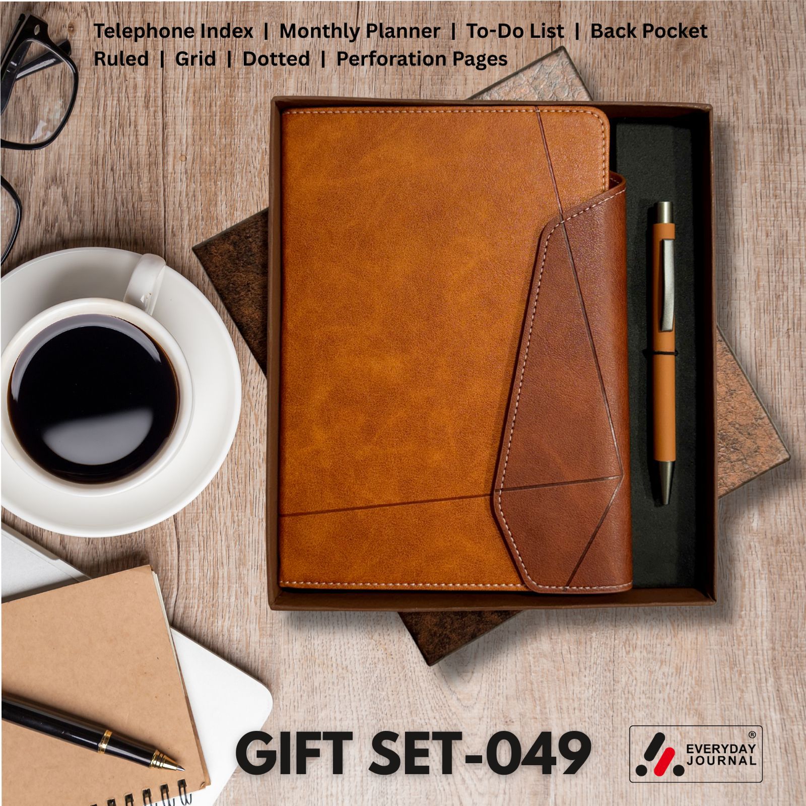 Gift Set 049 : Notebook & Pen (Brown)