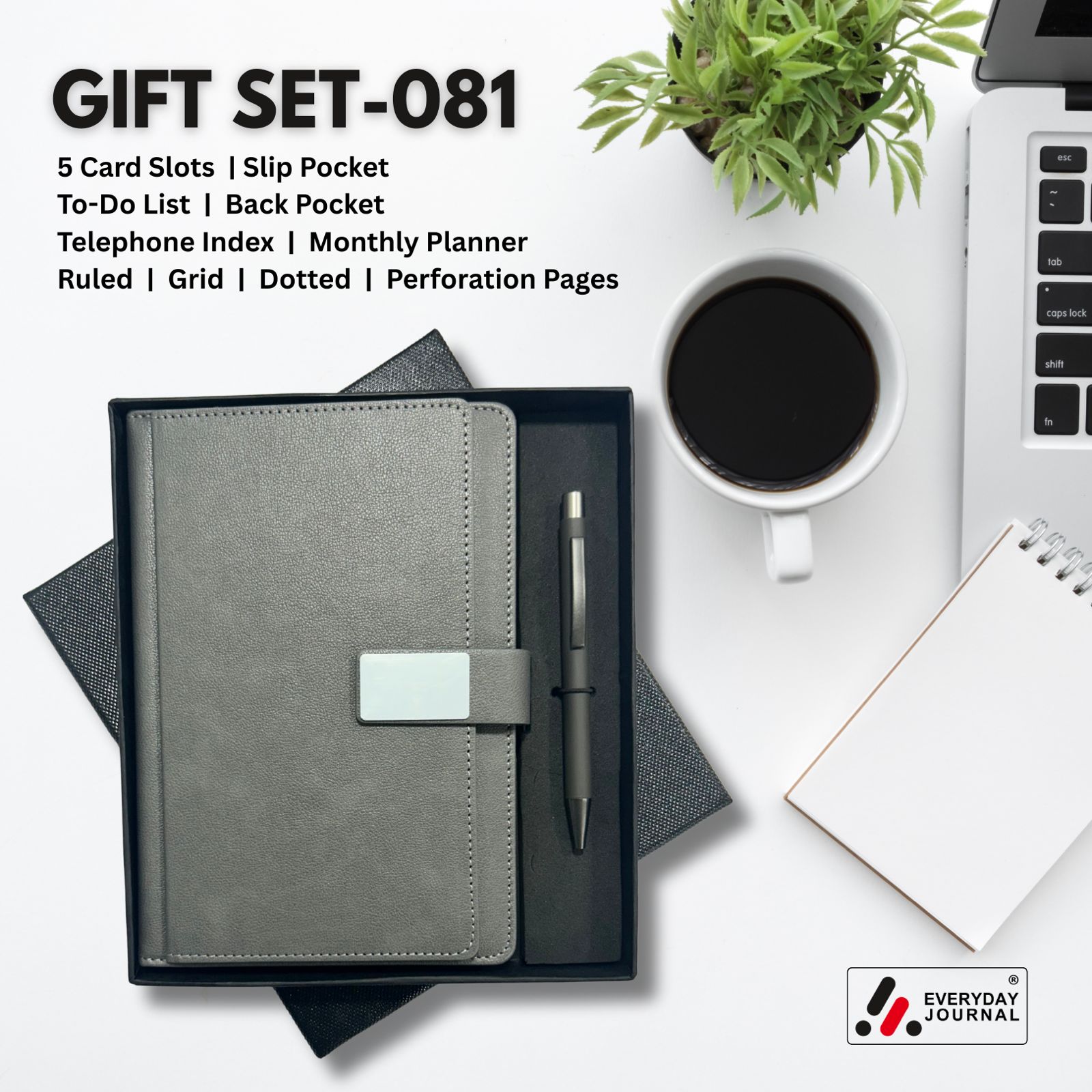 Gift Set 081 : Notebook & Pen (Grey)