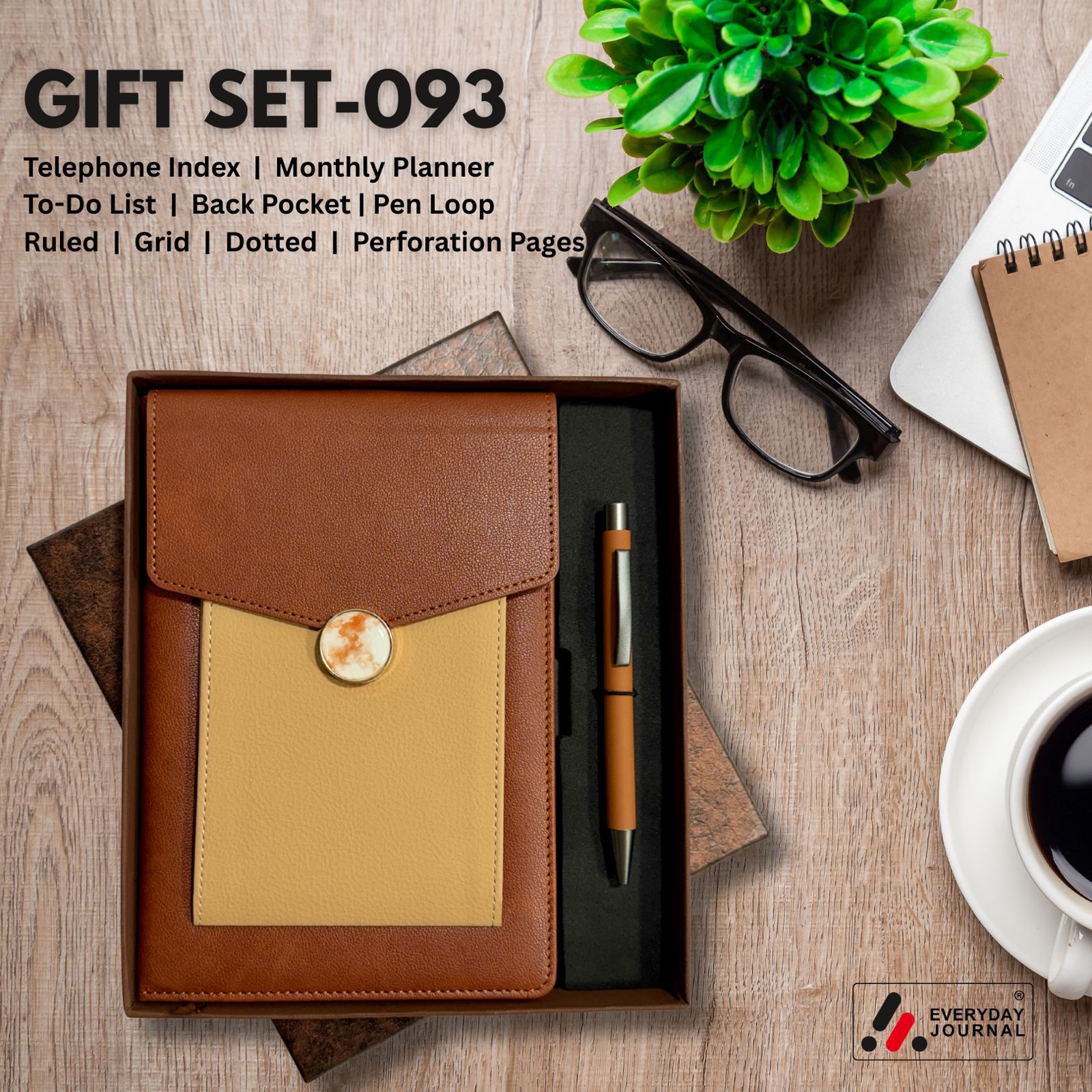 Gift Set 093 : Notebook & Pen (Brown)