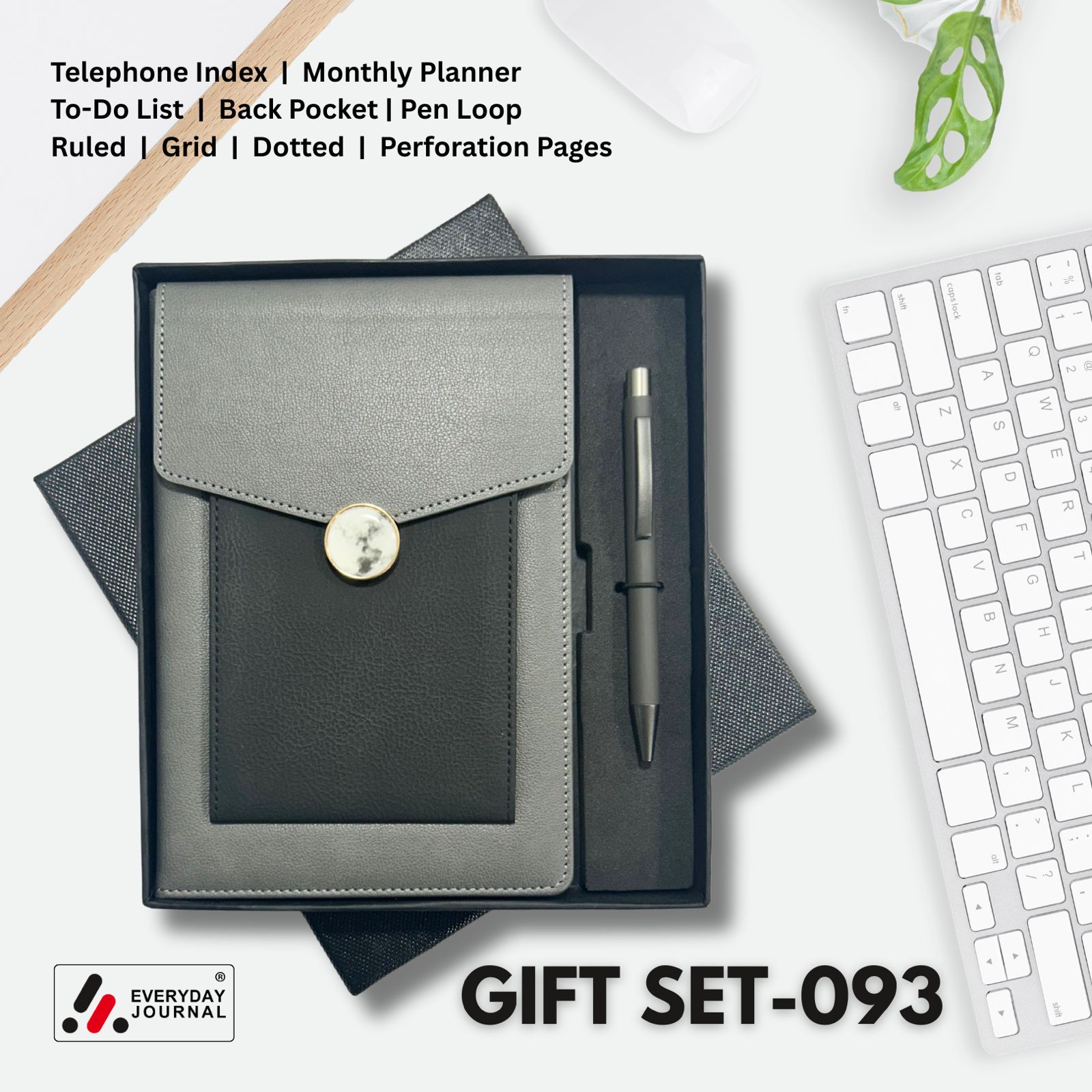 Gift Set 093 : Notebook & Pen (Grey)