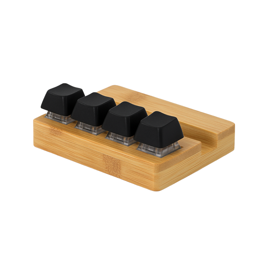 Bamboo Stress Buster Keys with Mobile Holder (Black)