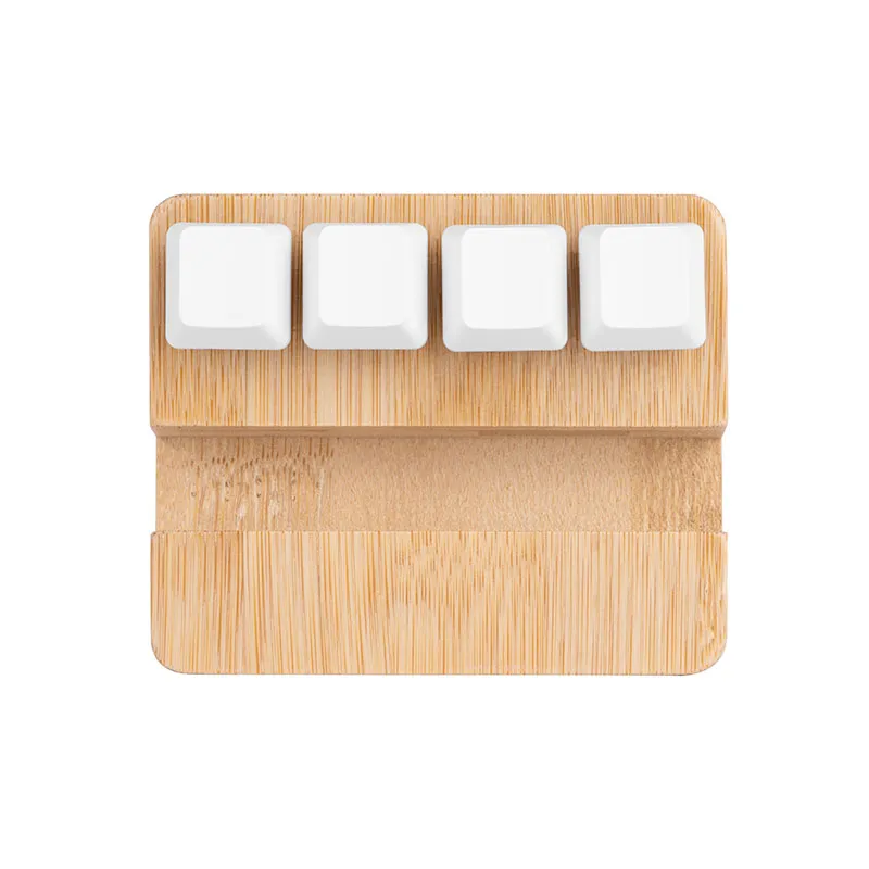 Bamboo Stress Buster Keys with Mobile Holder (White)
