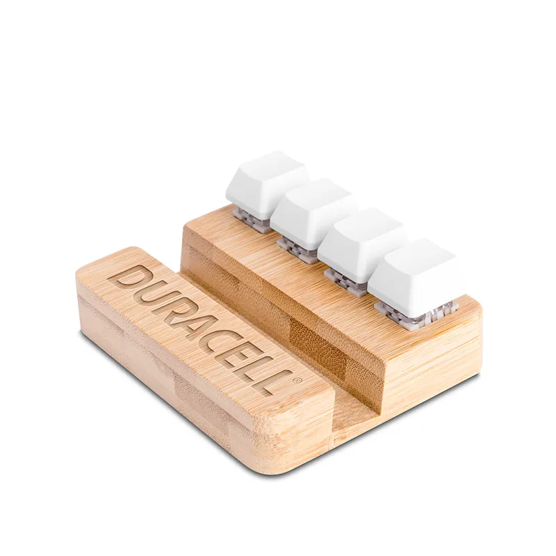 Bamboo Stress Buster Keys with Mobile Holder (White) - 2
