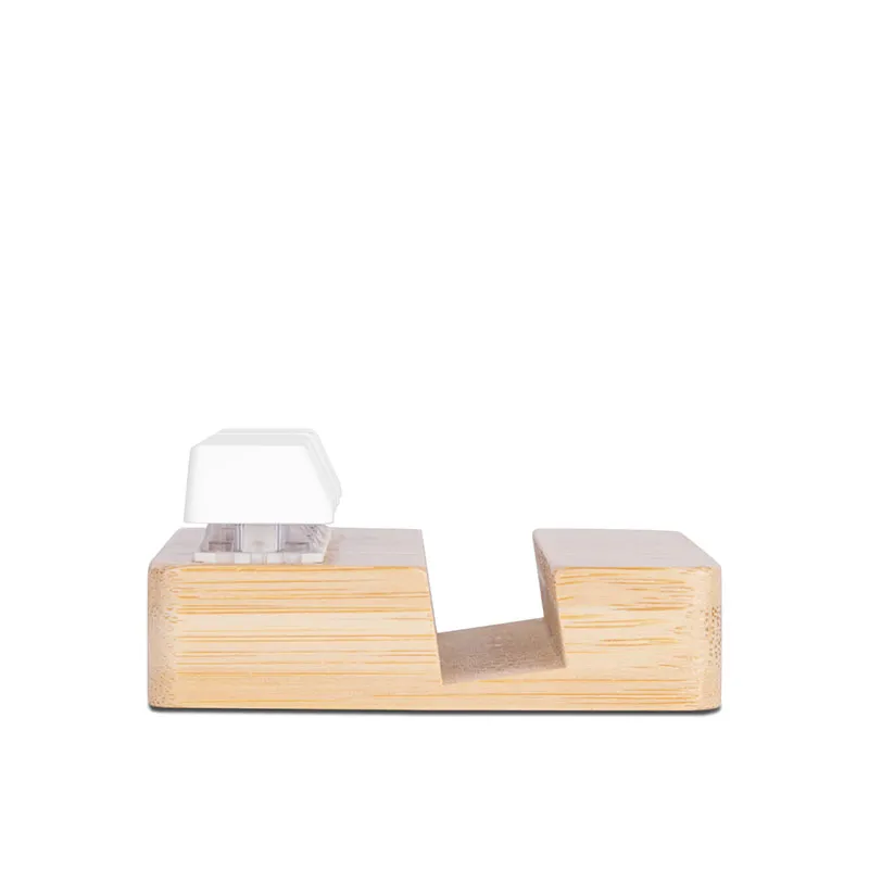 Bamboo Stress Buster Keys with Mobile Holder (White) - 5