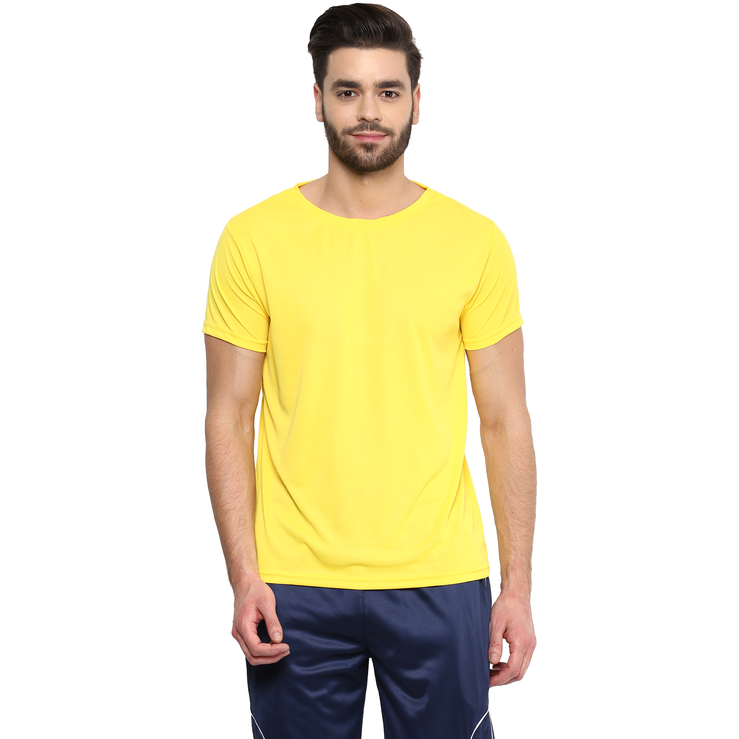 T-Shirts / Round Neck / Micro Polyester / Yellow