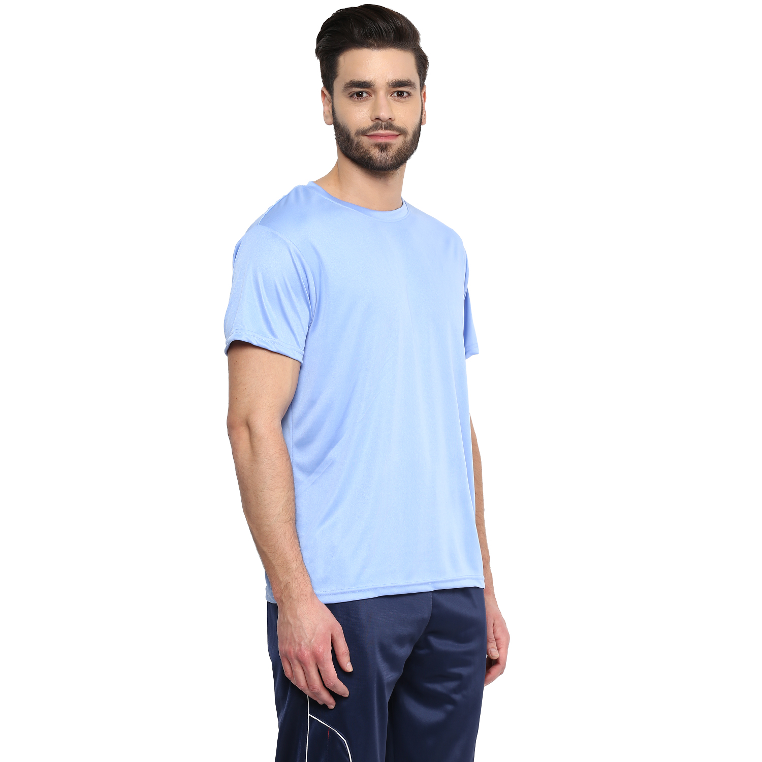 T-Shirts / Round Neck / Micro Polyester / Sky Blue - 4