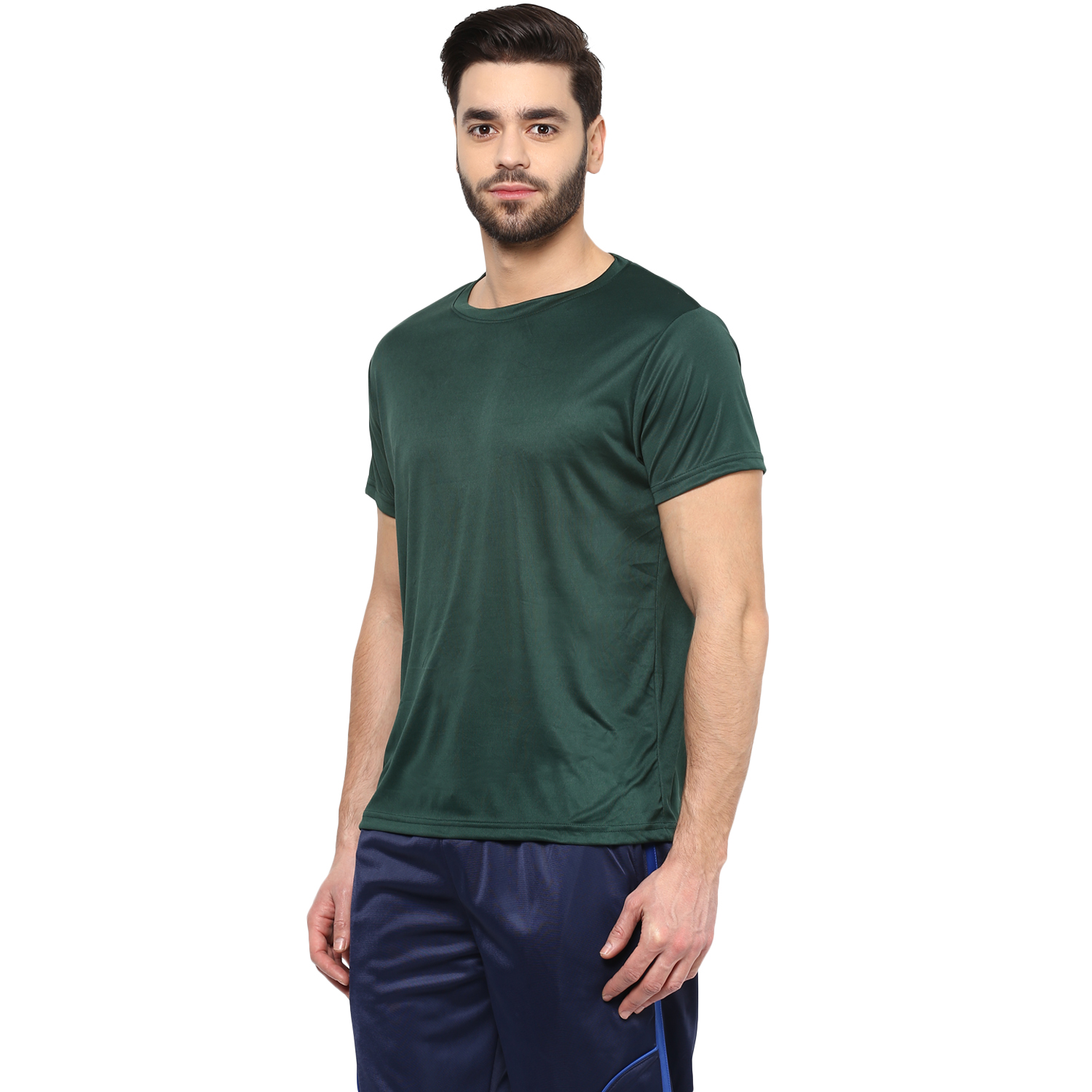 T-Shirts / Round Neck / Micro Polyester / Dark Green - 2