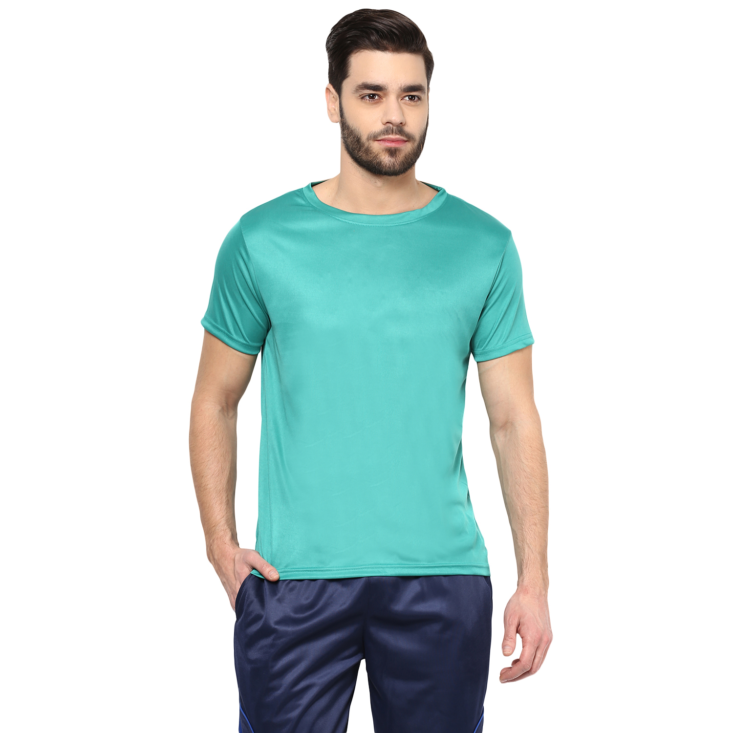 T-Shirts / Round Neck / Micro Polyester / Green