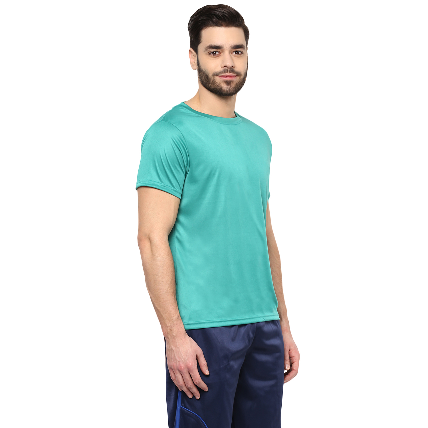 T-Shirts / Round Neck / Micro Polyester / Green - 4