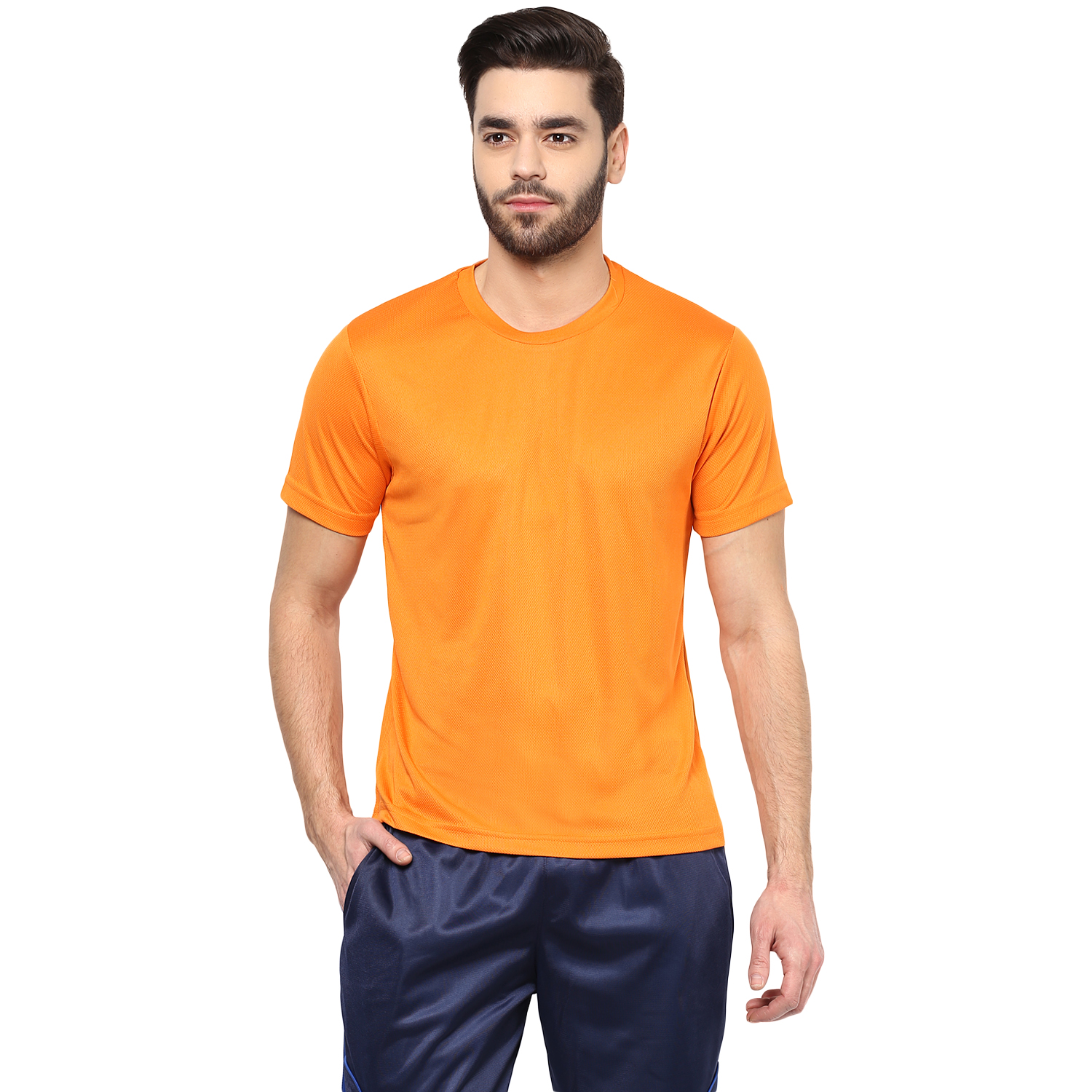 T-Shirts / Round Neck / Micro Polyester / Orange