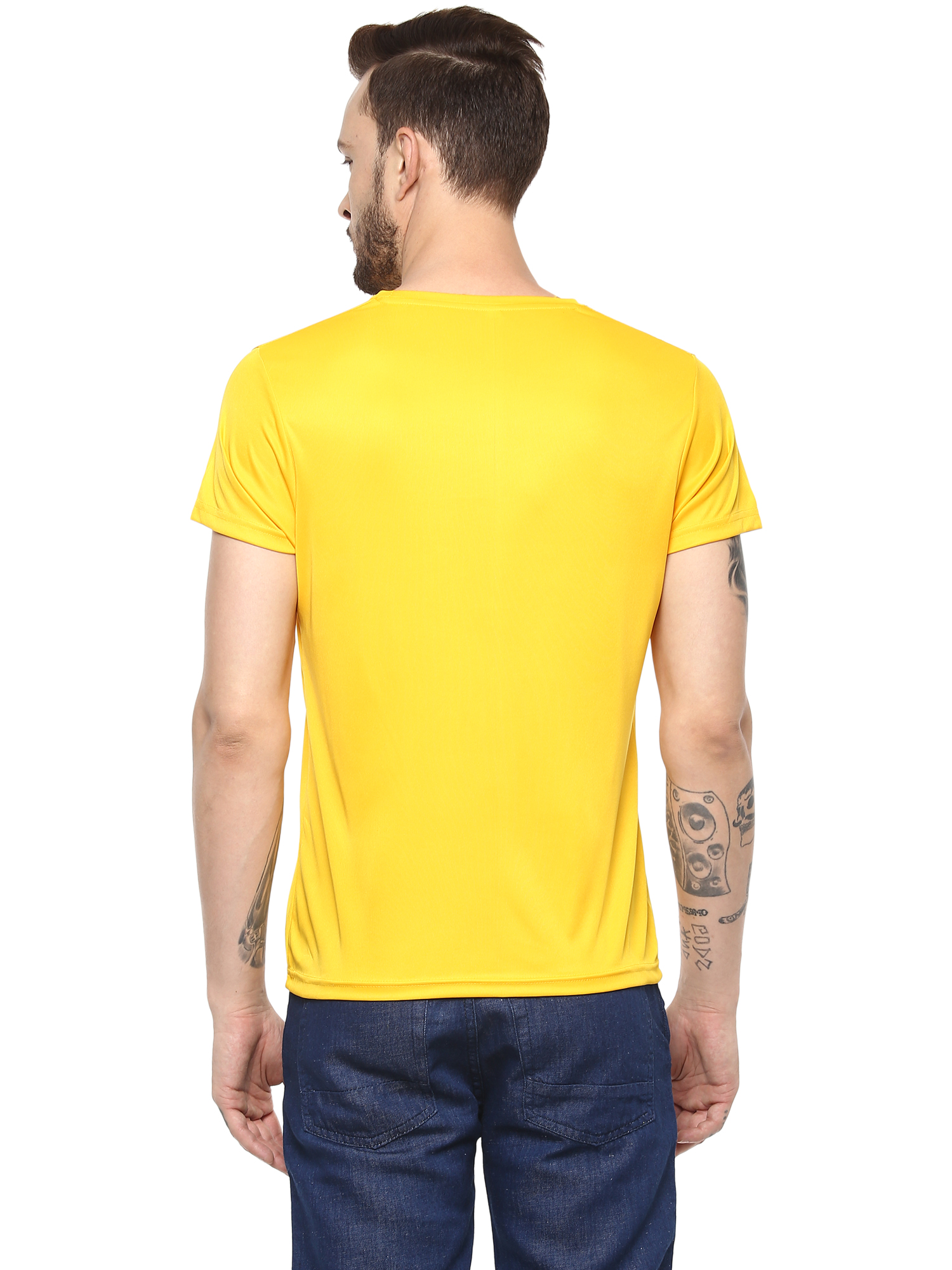 T-Shirts / Round Neck / Micro Polyester / Golden Yellow - 3