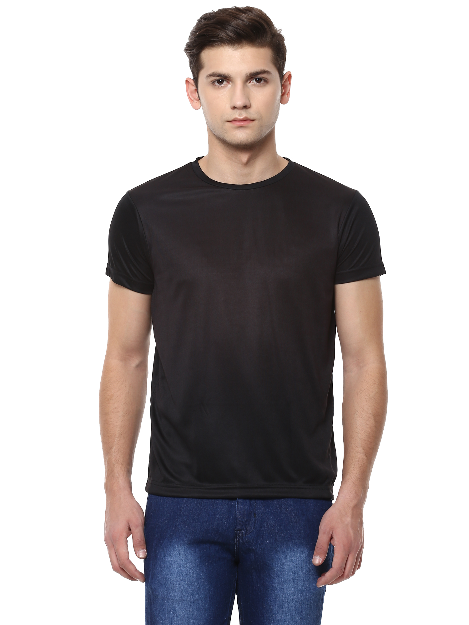T-Shirts / Round Neck / Micro Polyester / Black