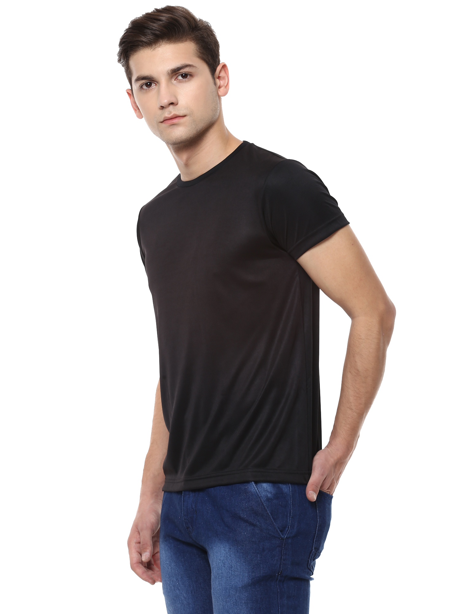 T-Shirts / Round Neck / Micro Polyester / Black - 2