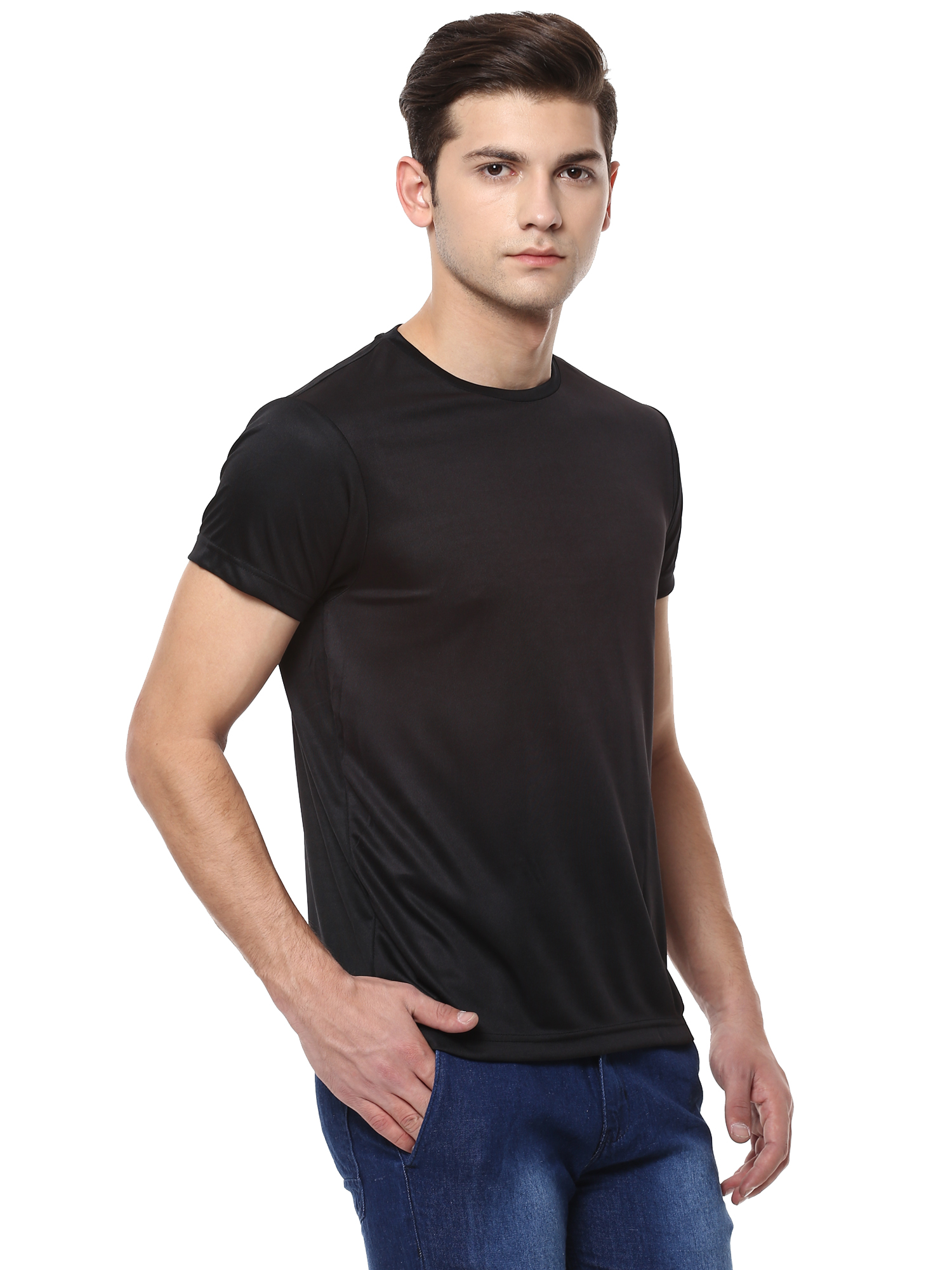 T-Shirts / Round Neck / Micro Polyester / Black - 4