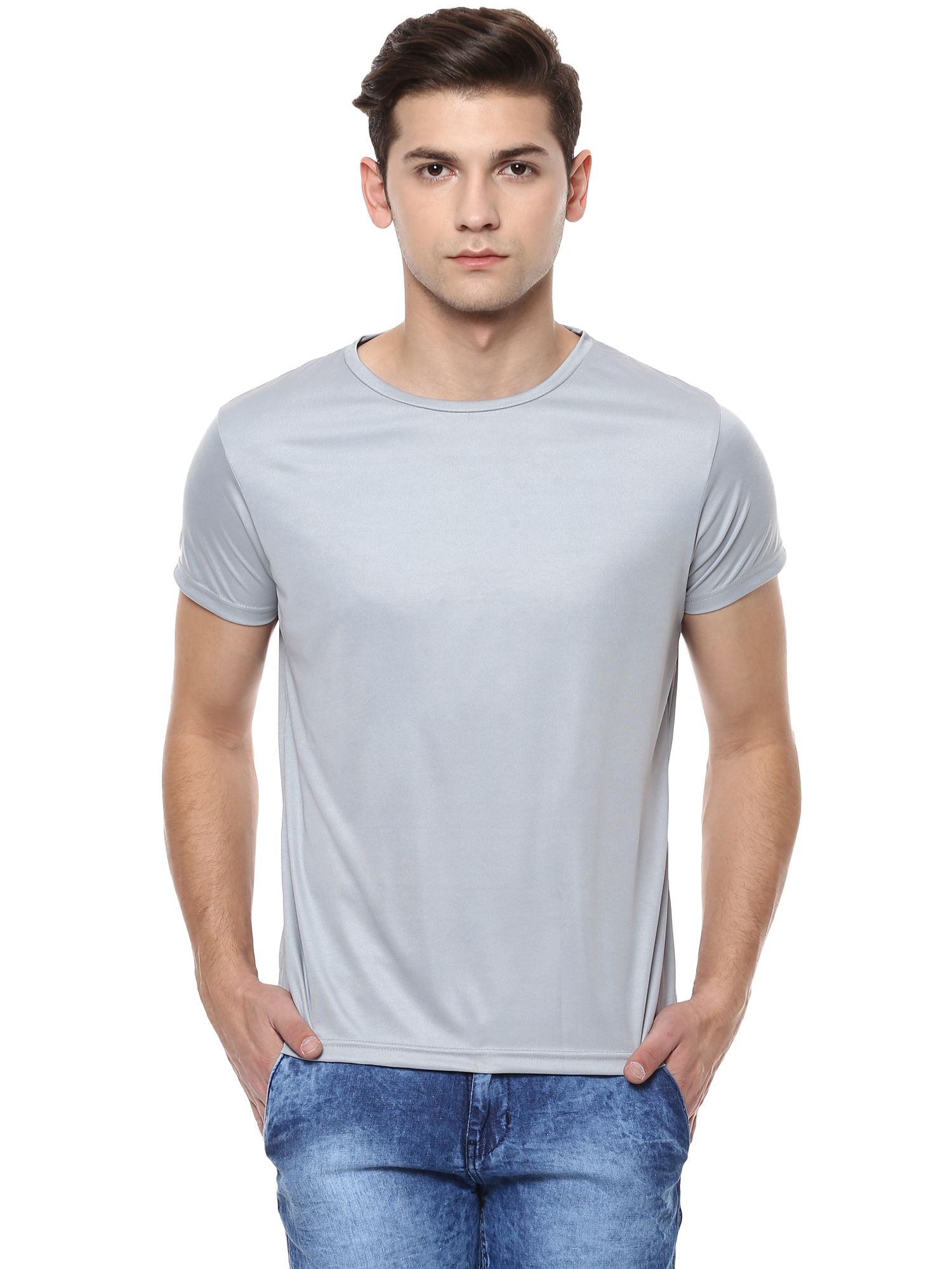 T-Shirts / Round Neck / Micro Polyester / Steel Grey