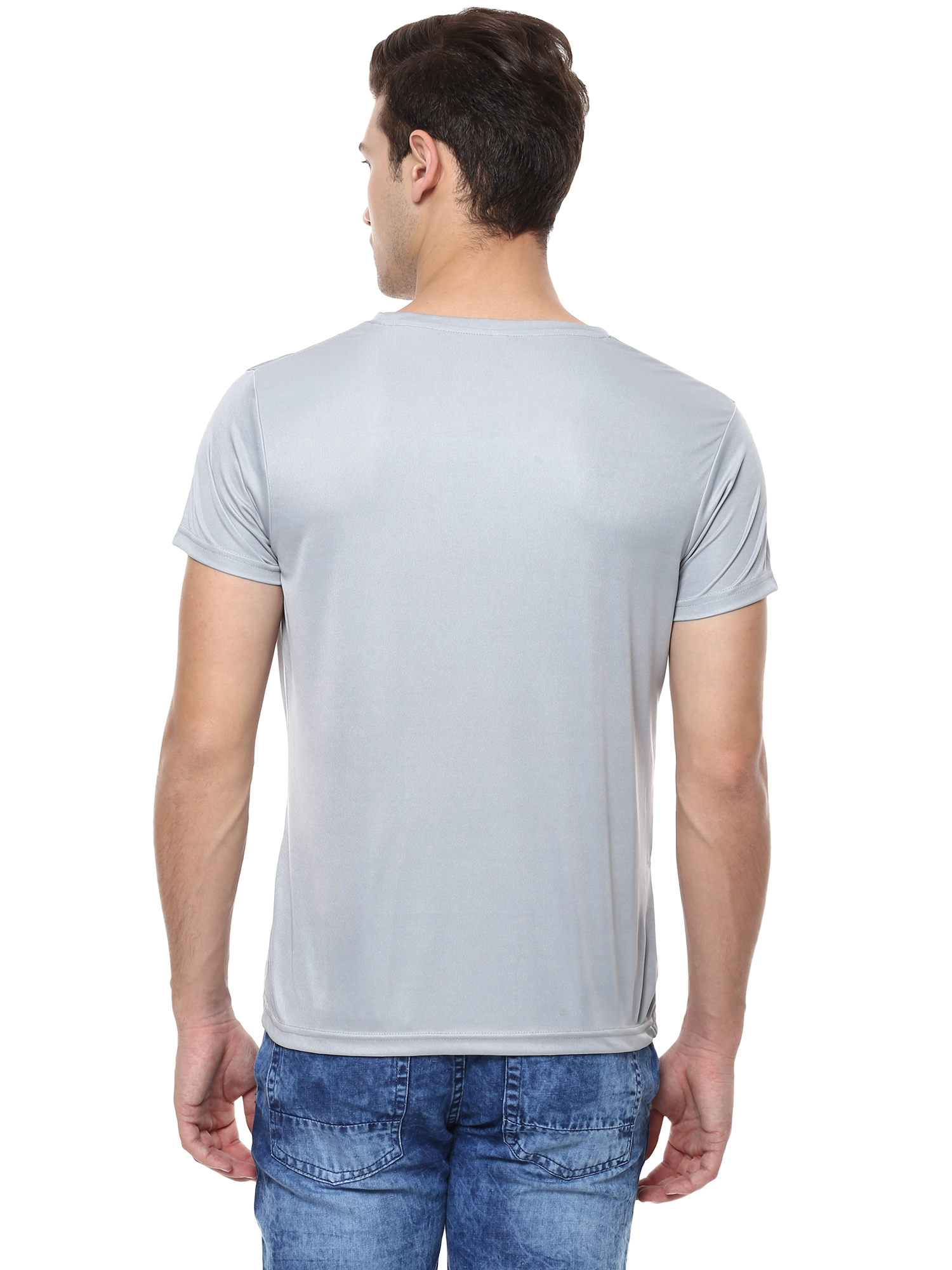 T-Shirts / Round Neck / Micro Polyester / Steel Grey - 3