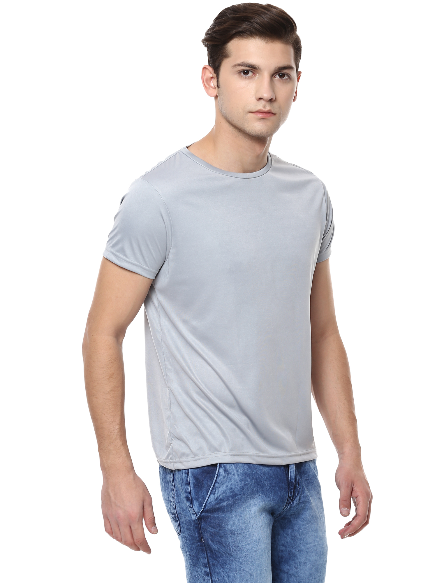 T-Shirts / Round Neck / Micro Polyester / Steel Grey - 4