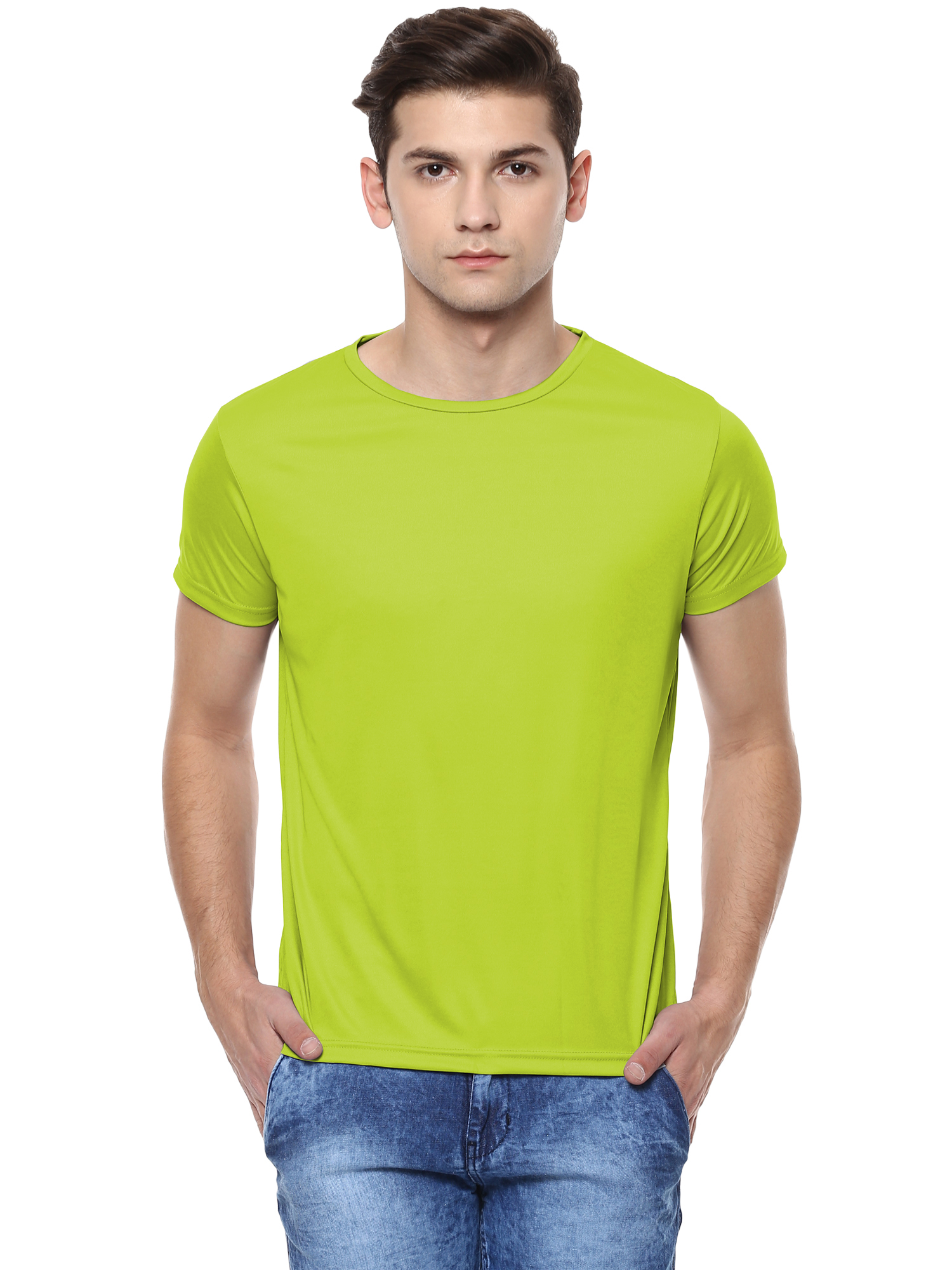 T-Shirts / Round Neck / Micro Polyester / Parrot Green