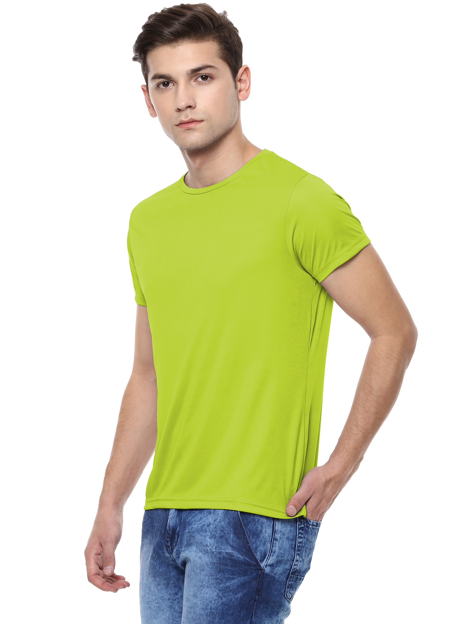 T-Shirts / Round Neck / Micro Polyester / Parrot Green - 2