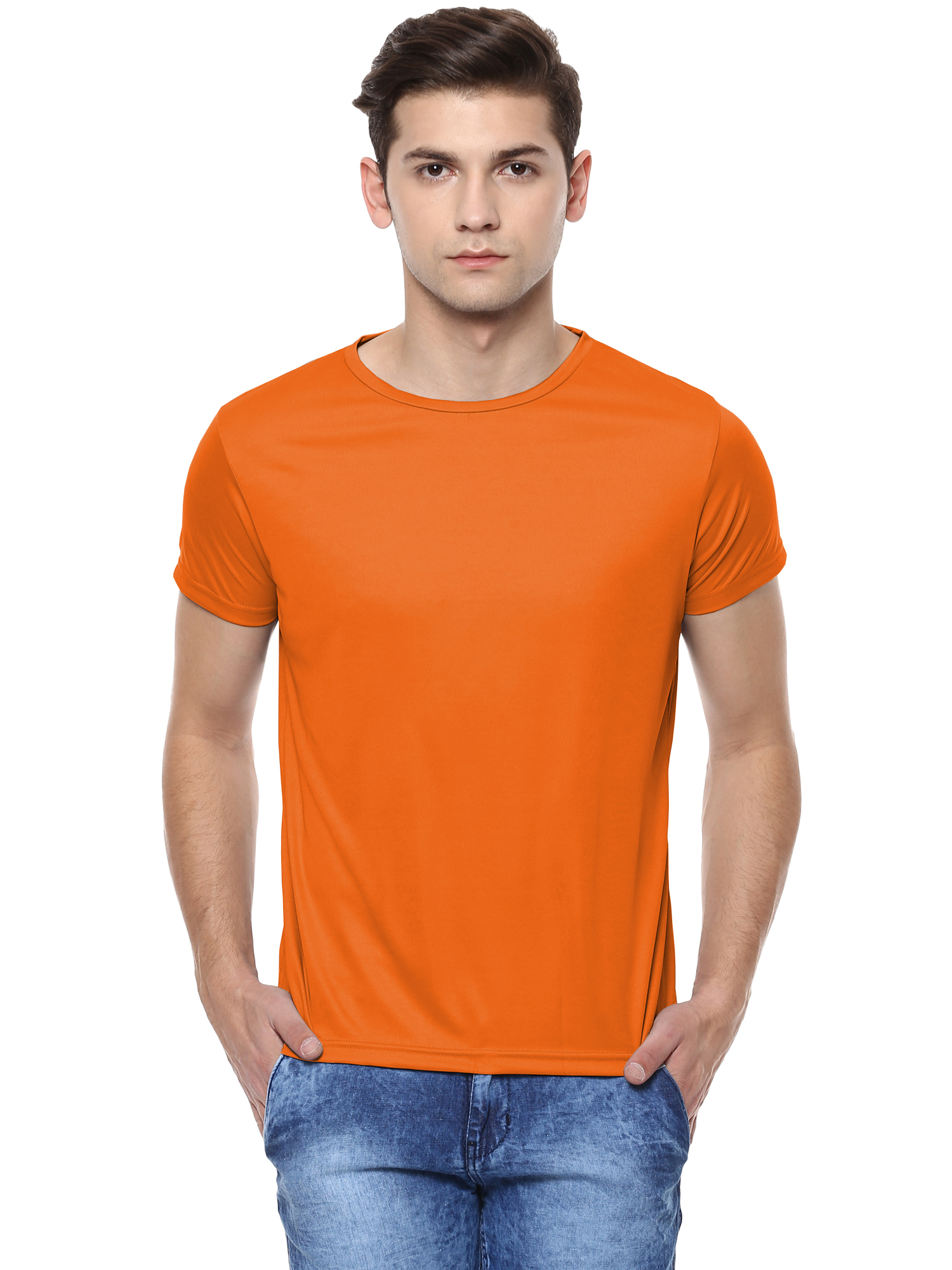 T-Shirts / Round Neck / Micro Polyester / Deep Orange