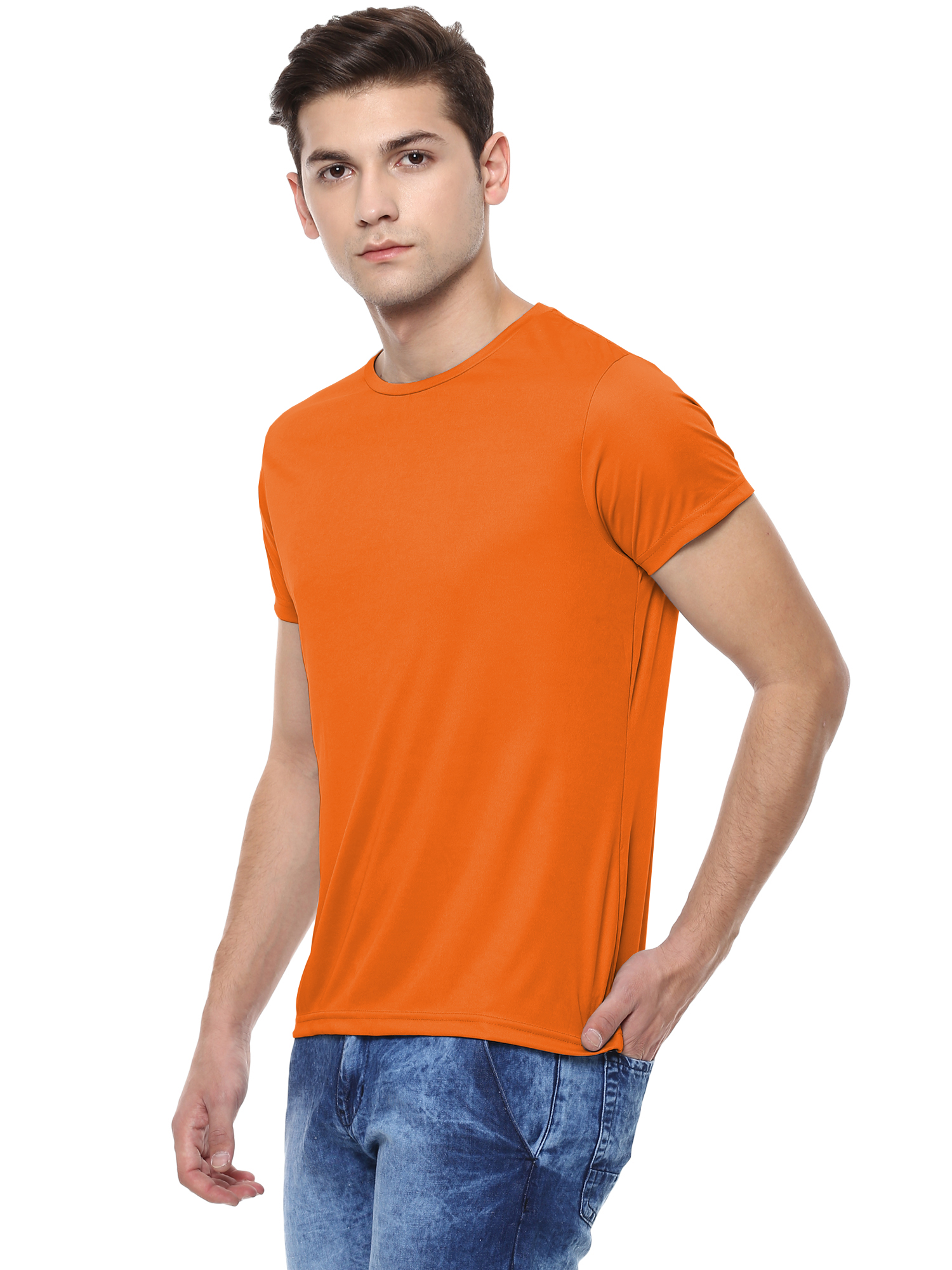 T-Shirts / Round Neck / Micro Polyester / Deep Orange - 2