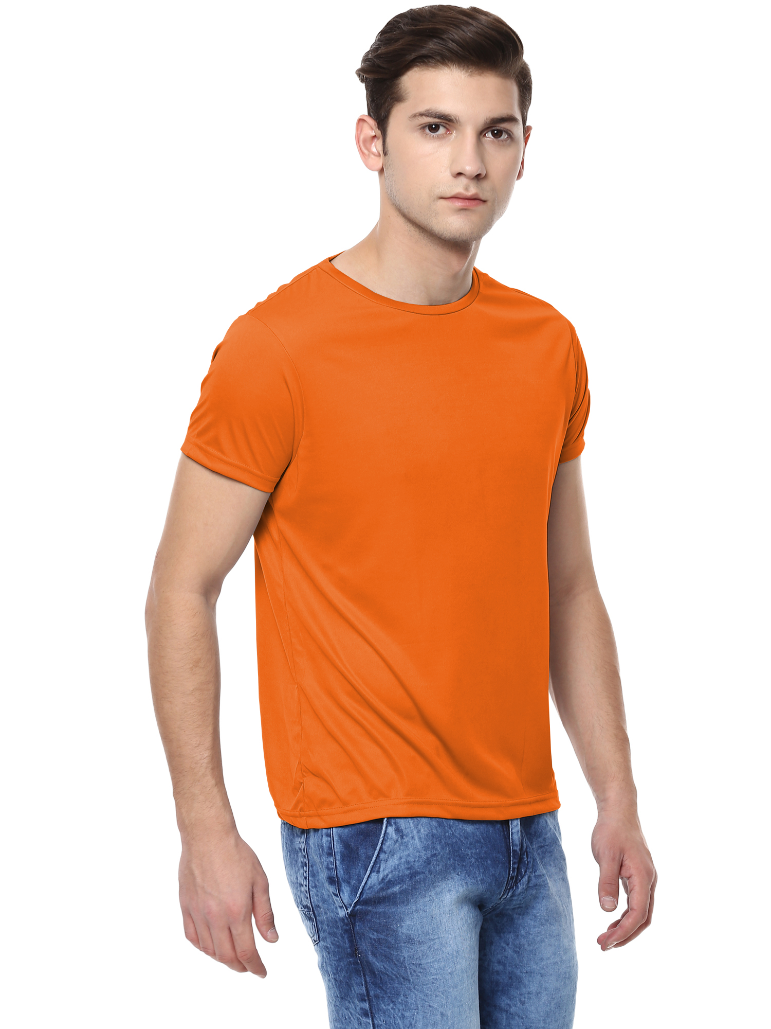 T-Shirts / Round Neck / Micro Polyester / Deep Orange - 4