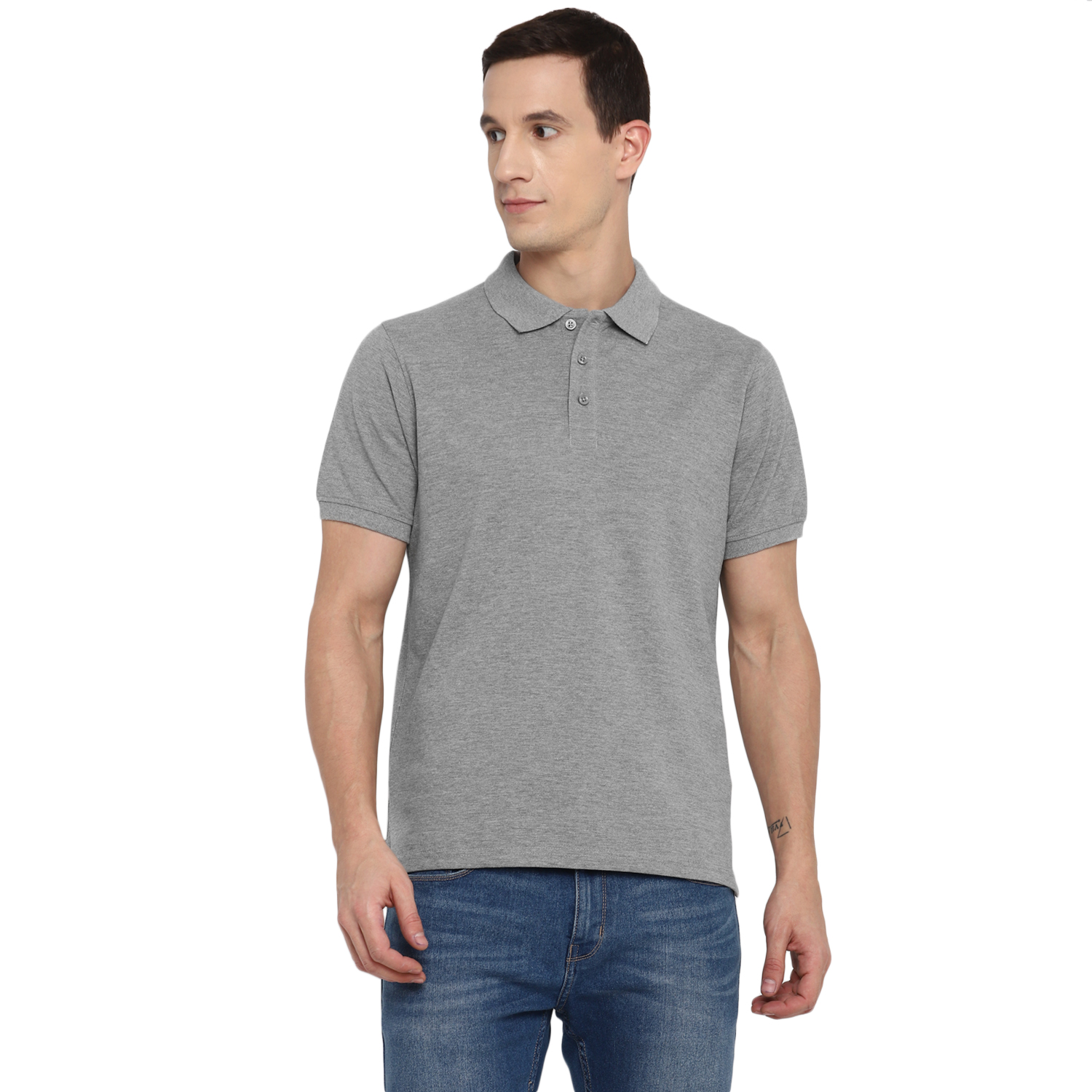 T-Shirts / Polo Collar / PC Pique / Grey Melange