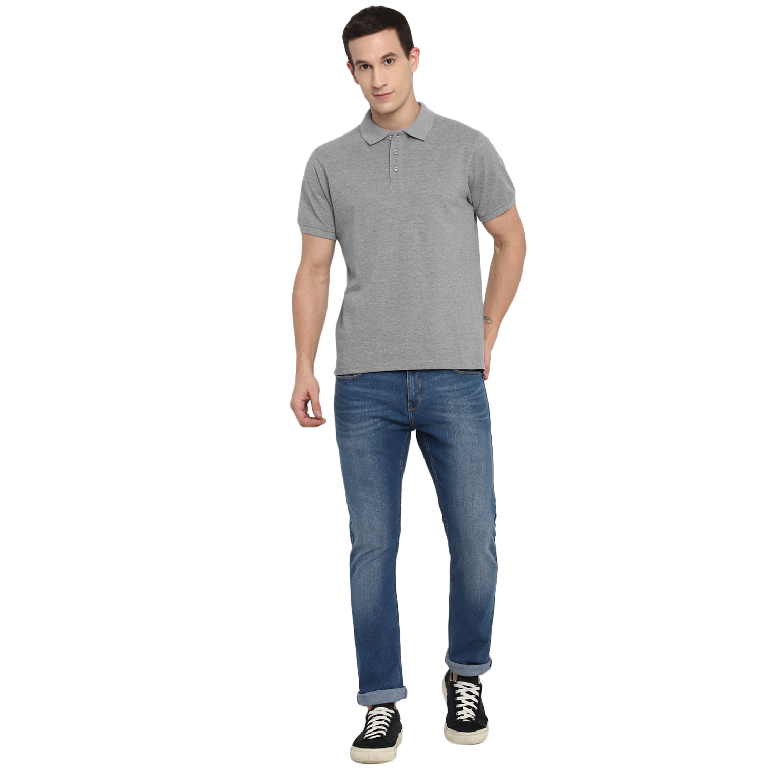 T-Shirts / Polo Collar / PC Pique / Grey Melange - 2