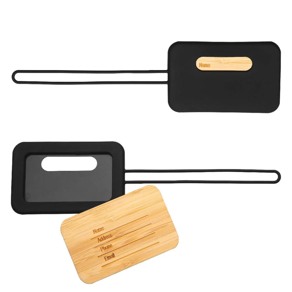 Bamboo and Silicone Luggage Tag - 2