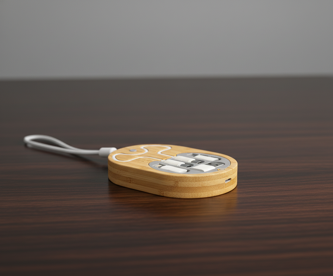 6 in 1 Bamboo Wireless Charging Cable Set - 2