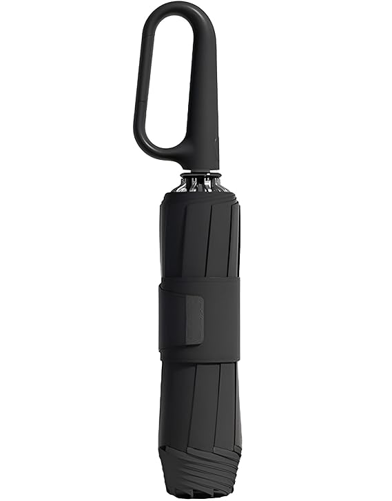 2 Fold Ring Buckle Umbrella - 24 Inch (Black)