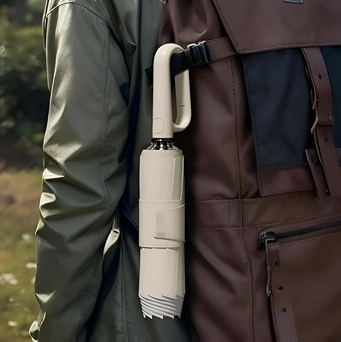 2 Fold Ring Buckle Umbrella - 24 Inch (Beige) - 4