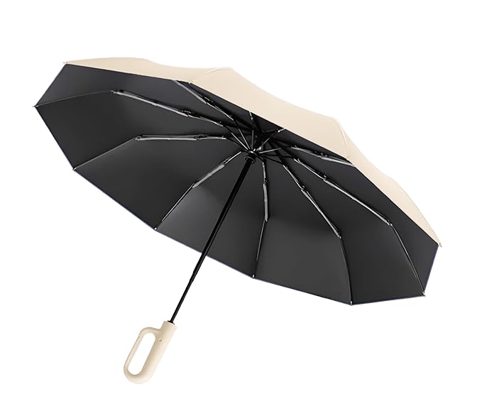 2 Fold Ring Buckle Umbrella - 24 Inch (Beige) - 2
